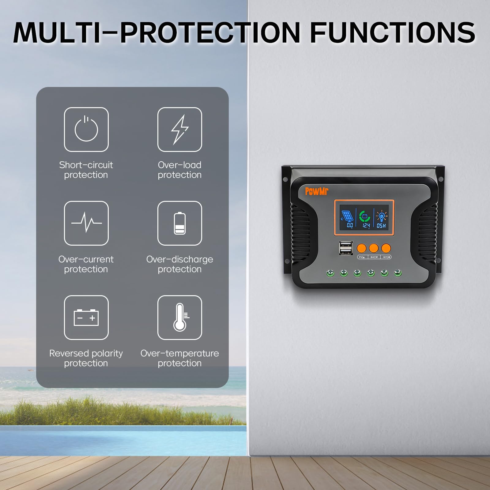 PowMr controller mounted in an RV solar setup offering compact off-grid convenience