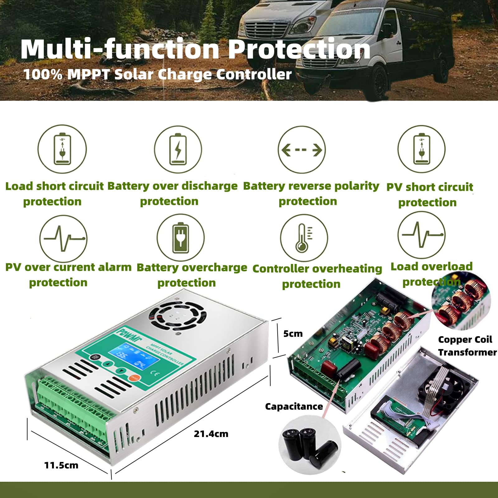 PowMr installed inside an RV solar panel system for mobile power reliability