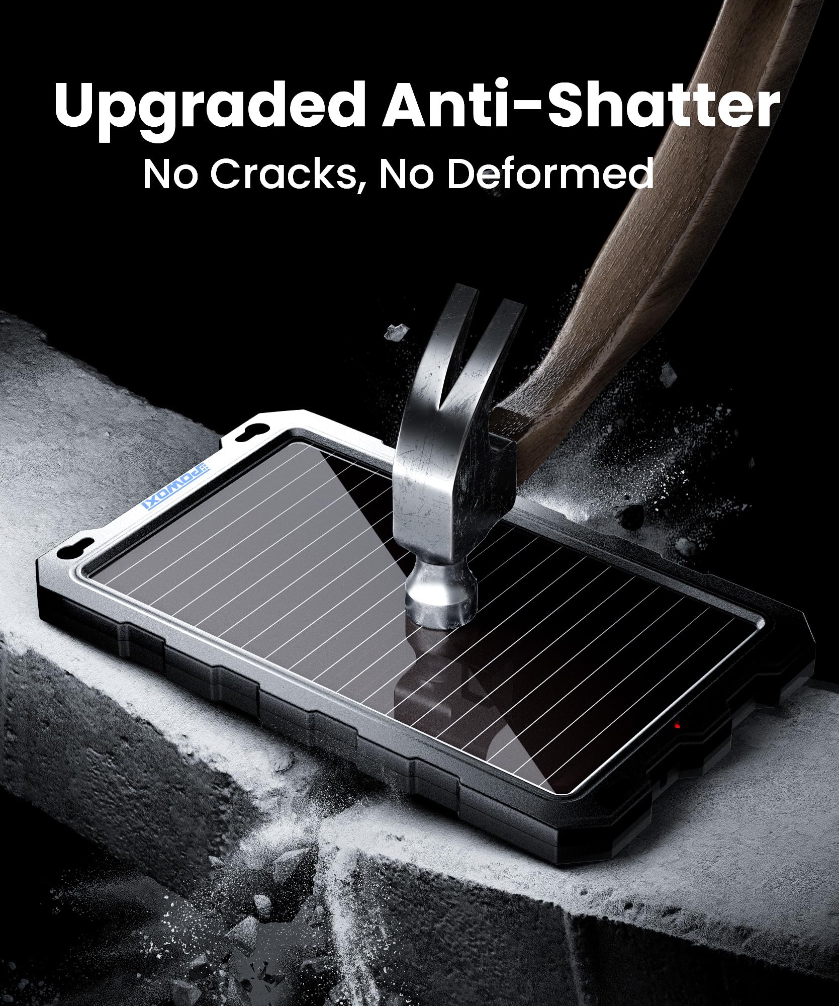 POWOXI alligator clips attached to battery showing direct-charge convenience