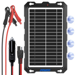 POWOXI front solar panel on flat surface showing compact design and easy placement