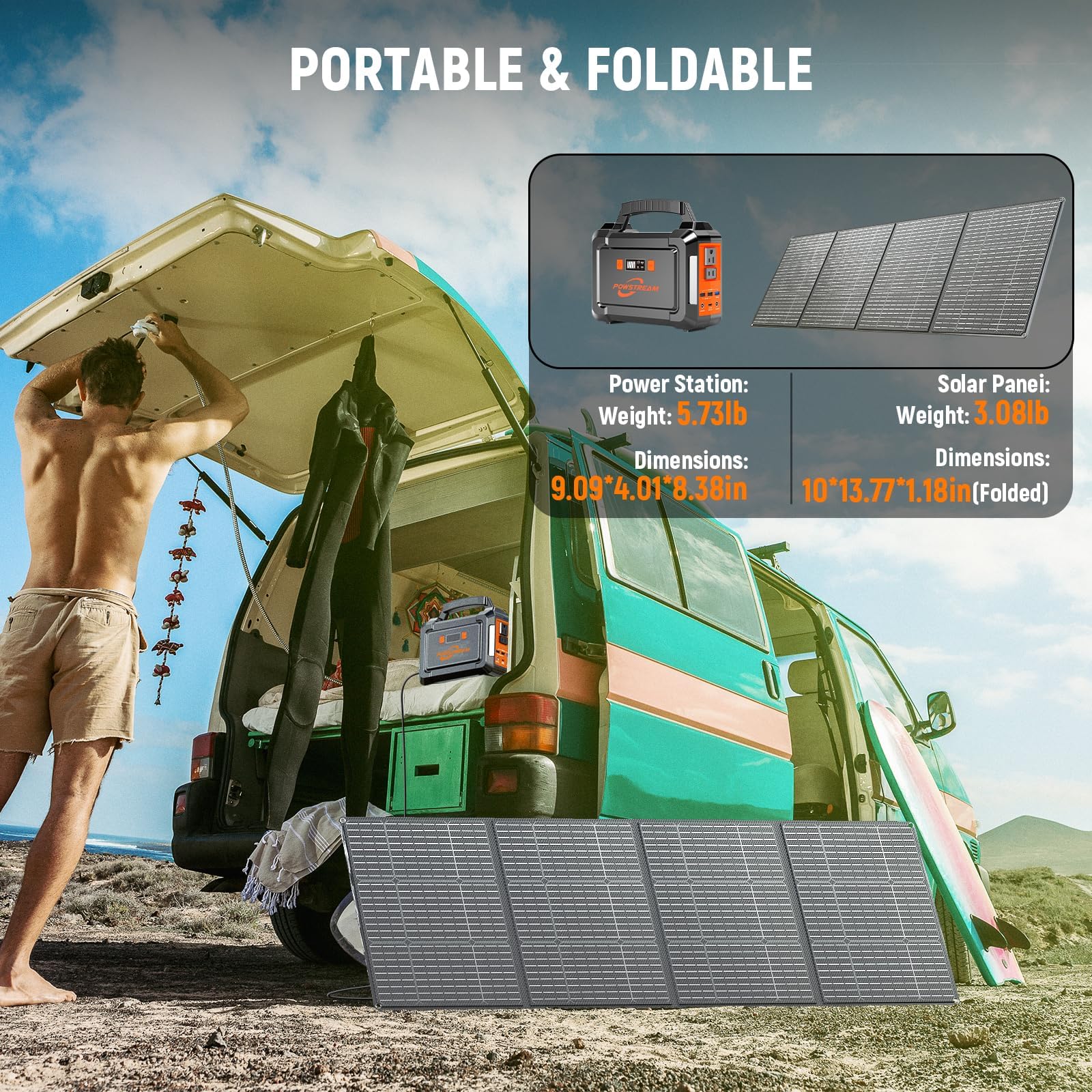 POWSTREAM LED flashlight modes shown for safety and night tasks