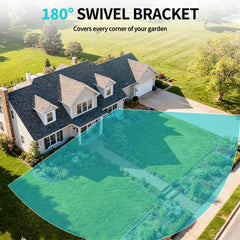 POXURIO detail of 180° swivel bracket for wide watering coverage