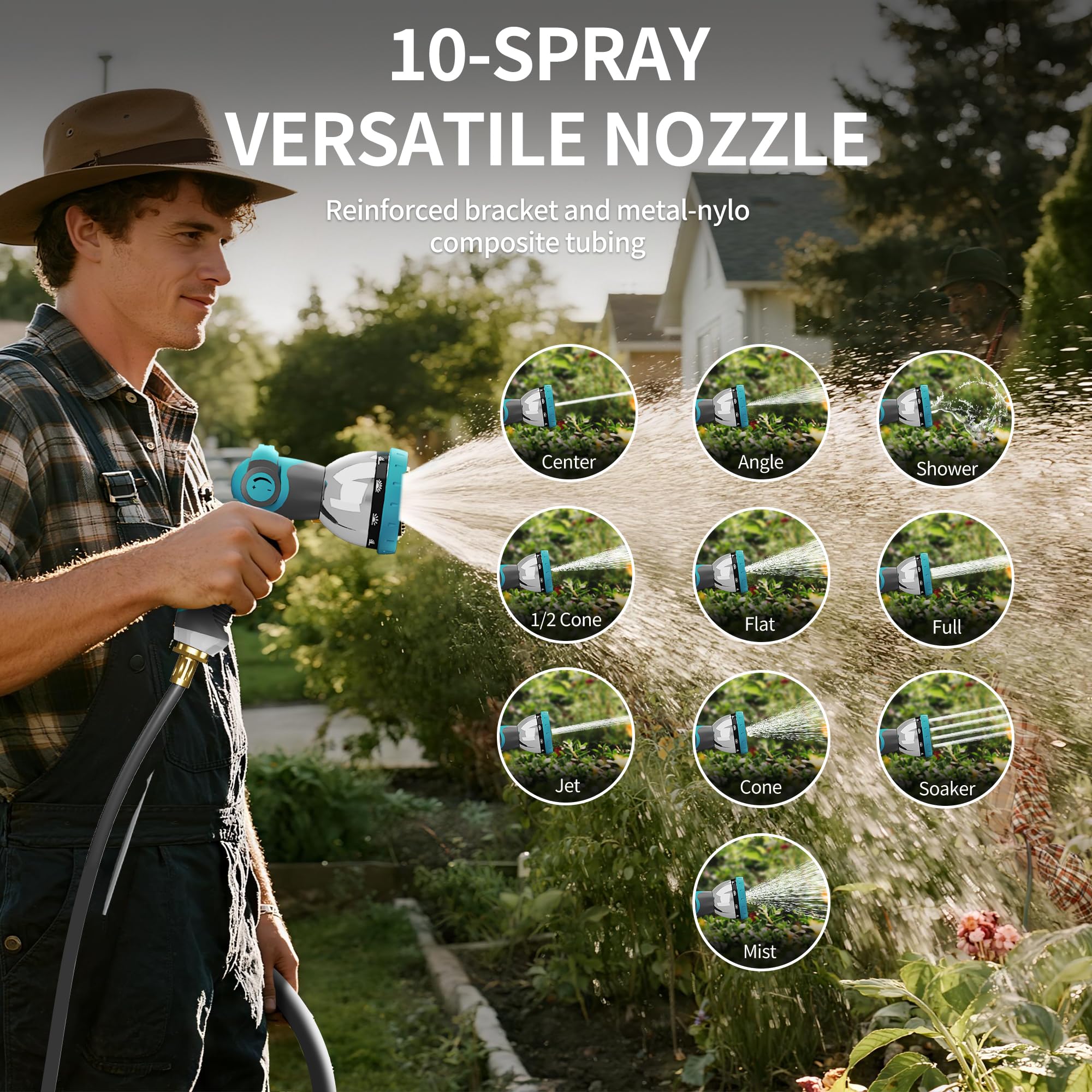 POXURIO reel watering garden beds offering precise plant care
