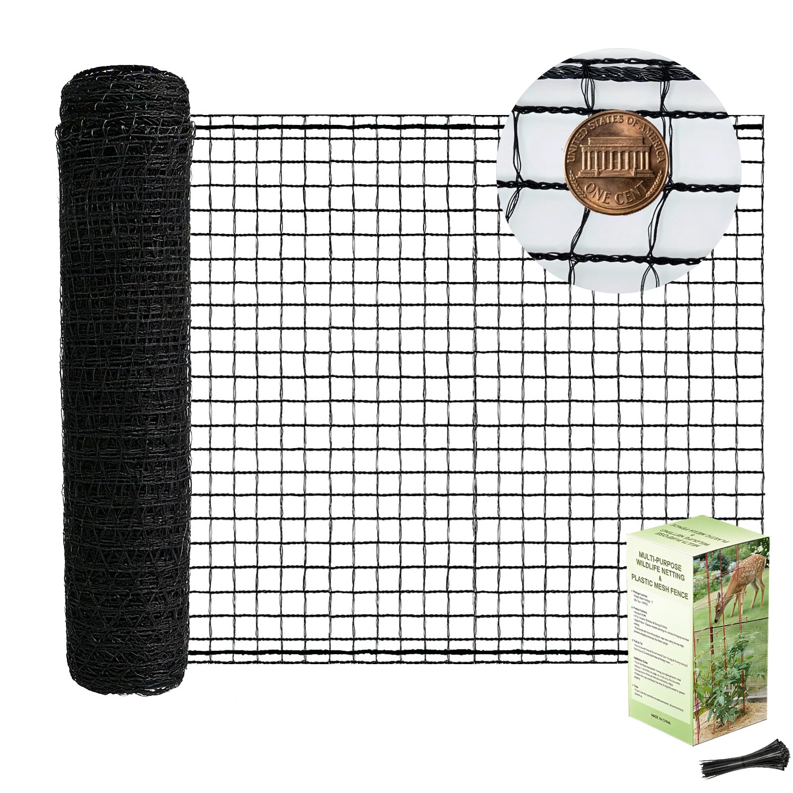 POYEE front view of rolled 5x100ft netting showing compact packaging and quick setup benefit