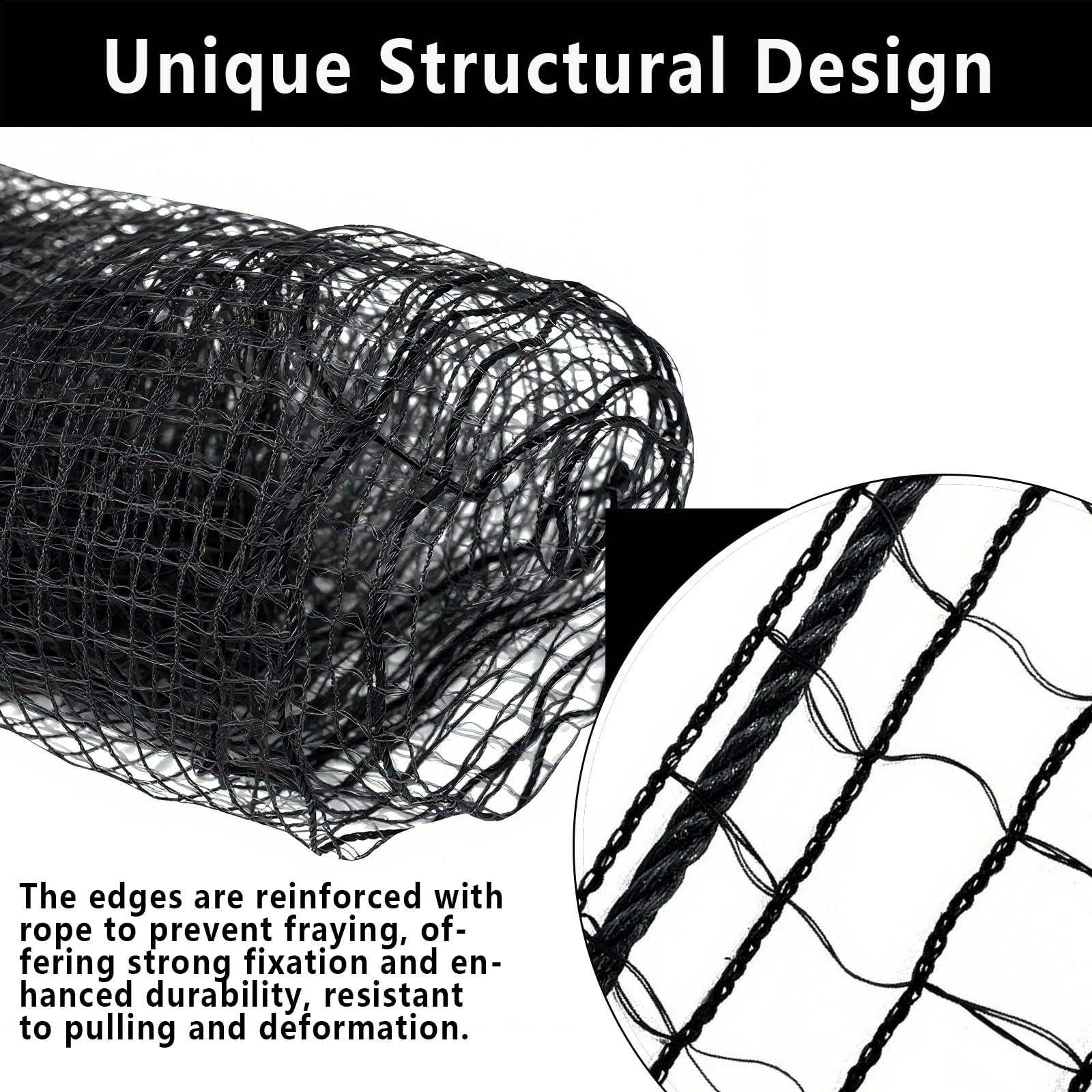 POYEE netting installed around orchard showing plant protection and easy anchoring benefit
