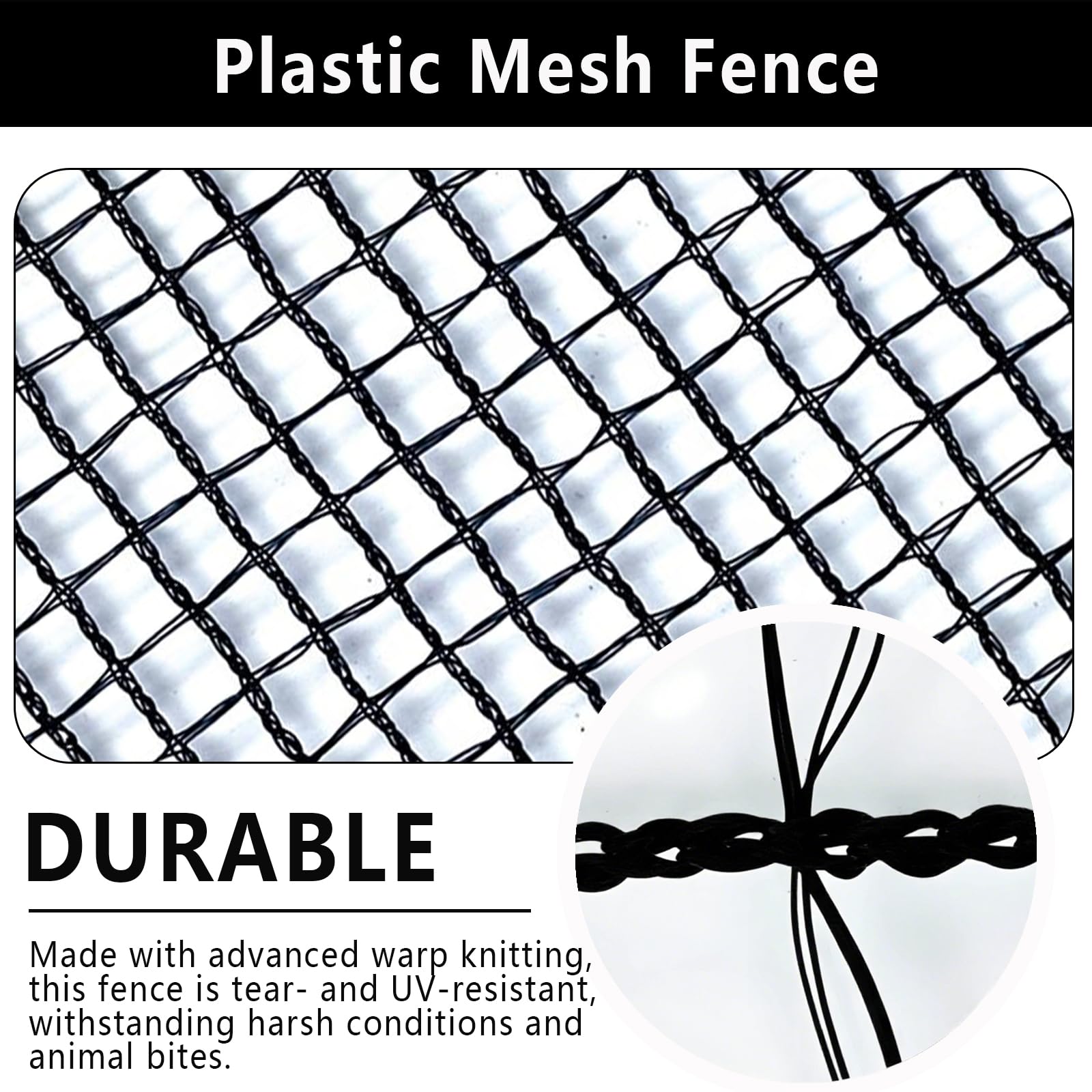 POYEE netting secured to stakes with zip ties demonstrating fast installation benefit