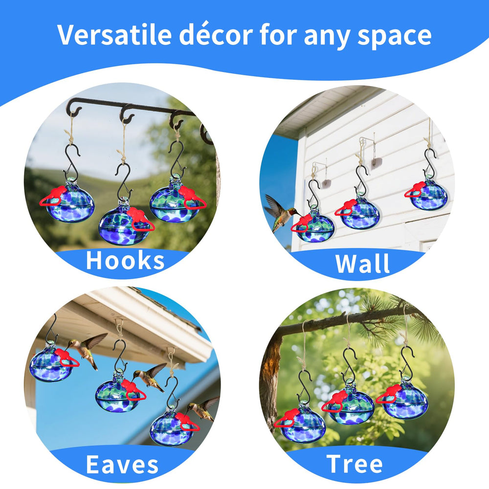 Pozfun feeder hanging in garden attracting birds and enhancing outdoor decor