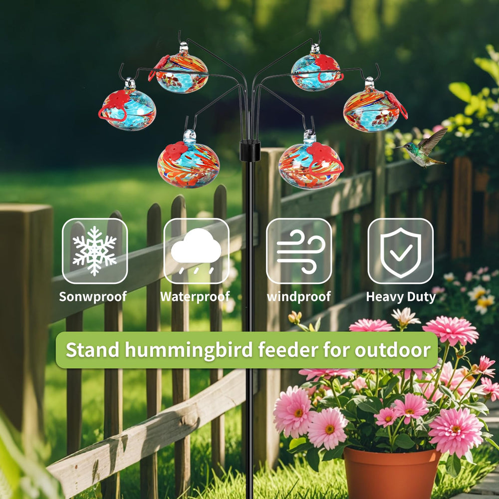 Pozfun in garden lifestyle shot shows ornamentation and bird-attracting benefit