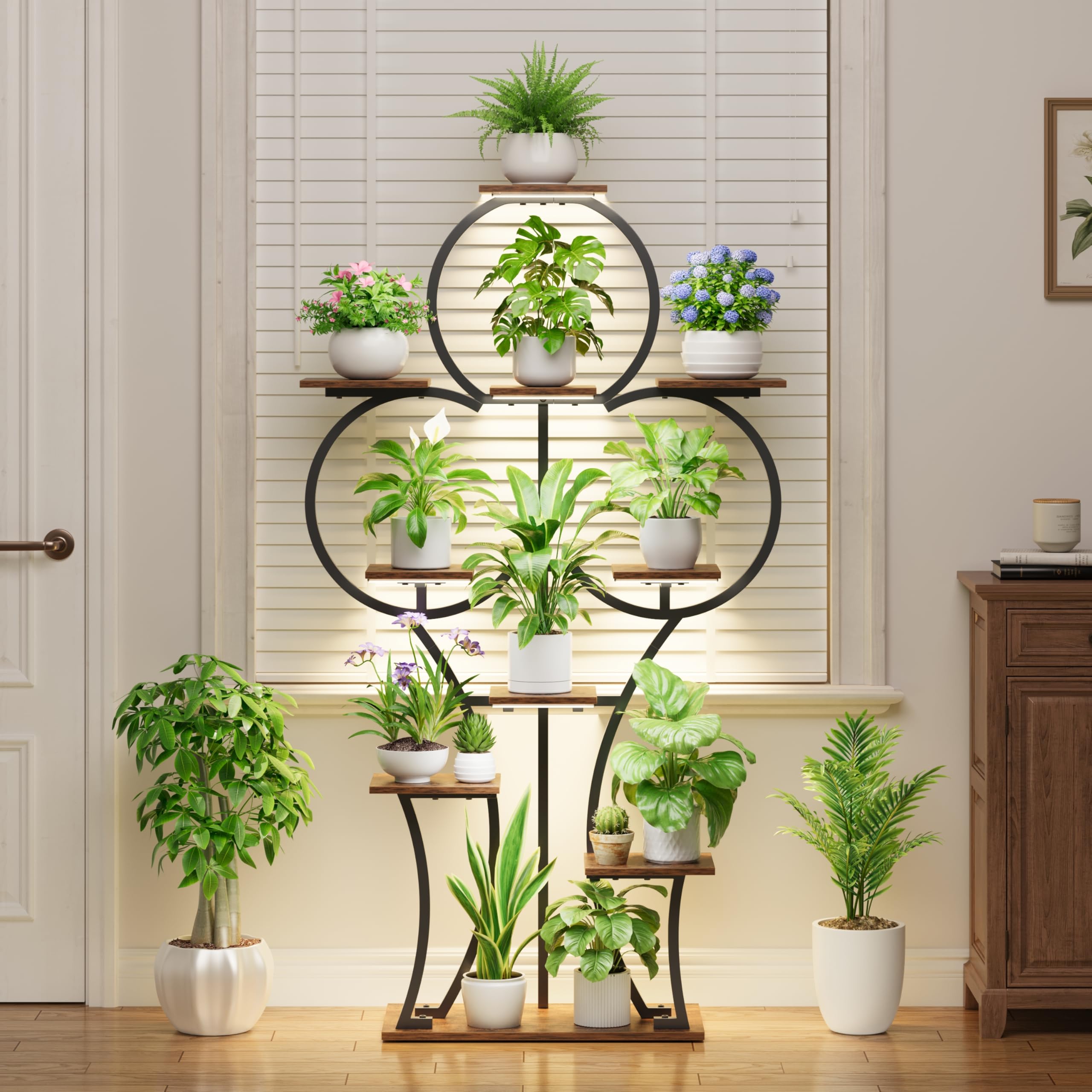 POZILAN front view showing full 10-tier display and tidy vertical garden benefit
