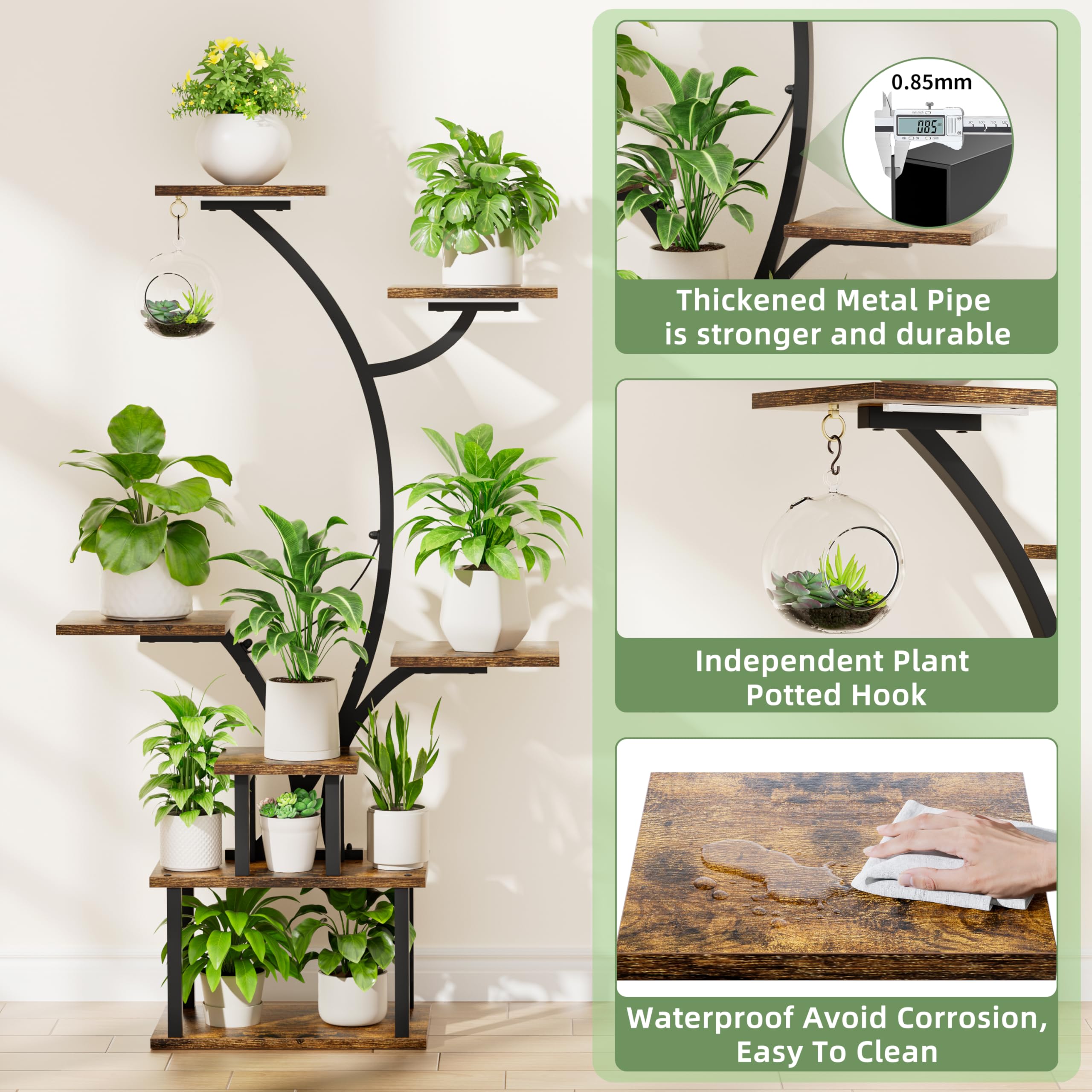 POZILAN grow light control panel showing brightness and timer for automated care