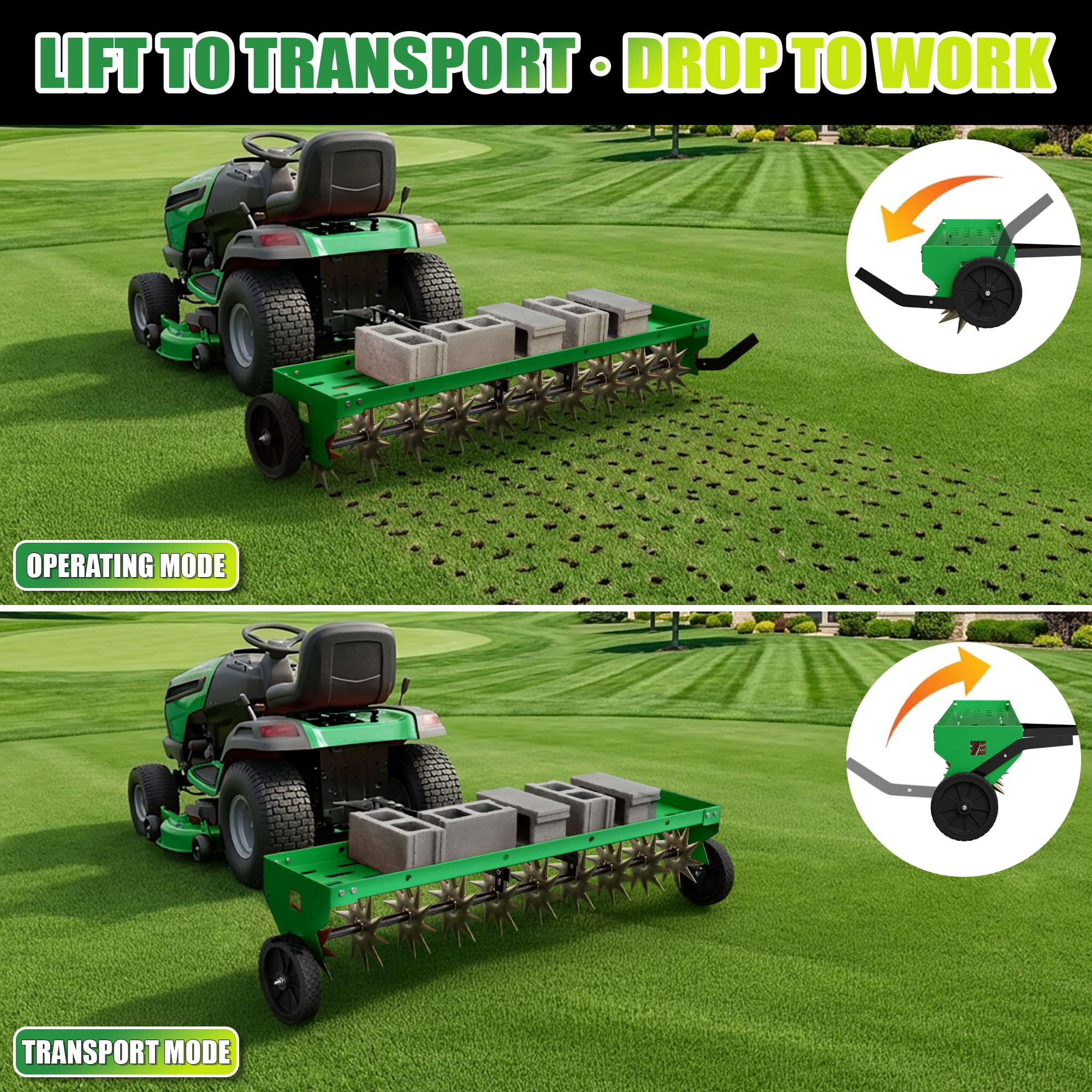 PPOLB universal hitch detail for quick attachment to tractors and ATVs