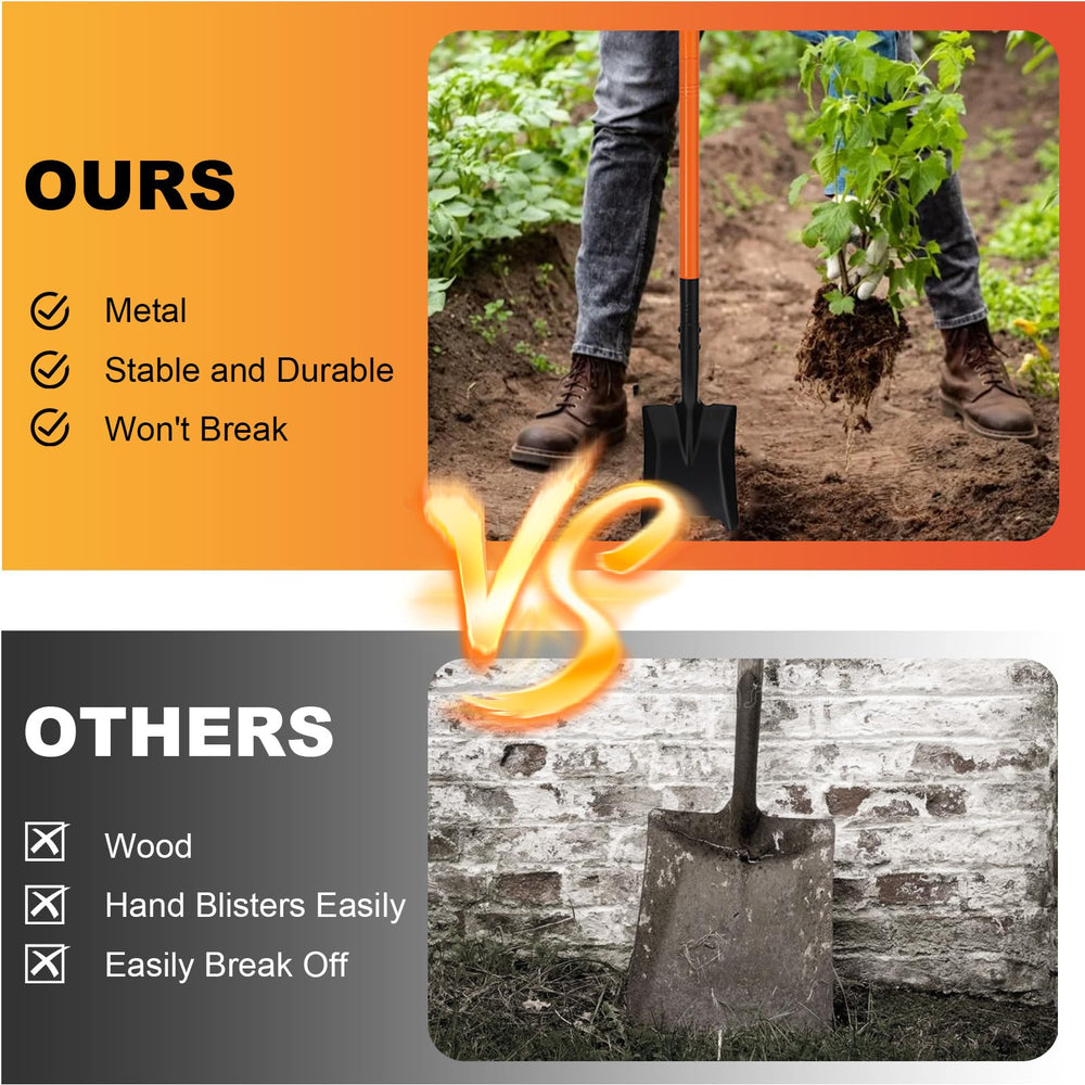 Pragmatist closeup of square blade edge for precise soil cutting