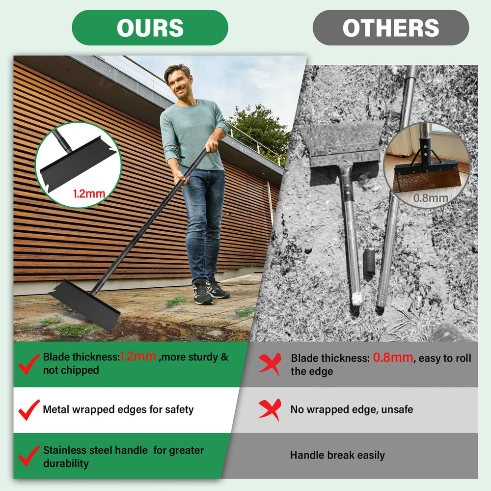 Pragmatist shovel scraping ice on driveway for safer, quicker clearing