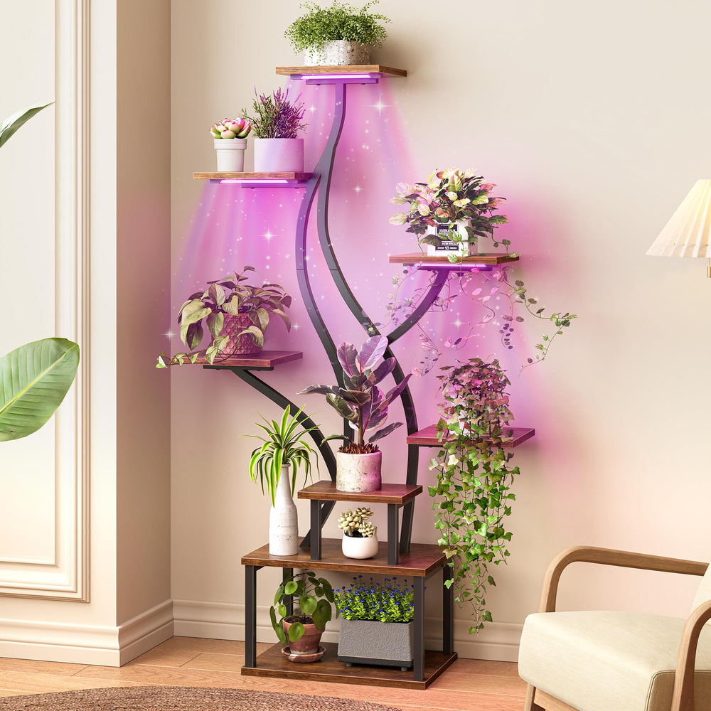 PRAISUN styled with mixed plants showing layered display and visual appeal