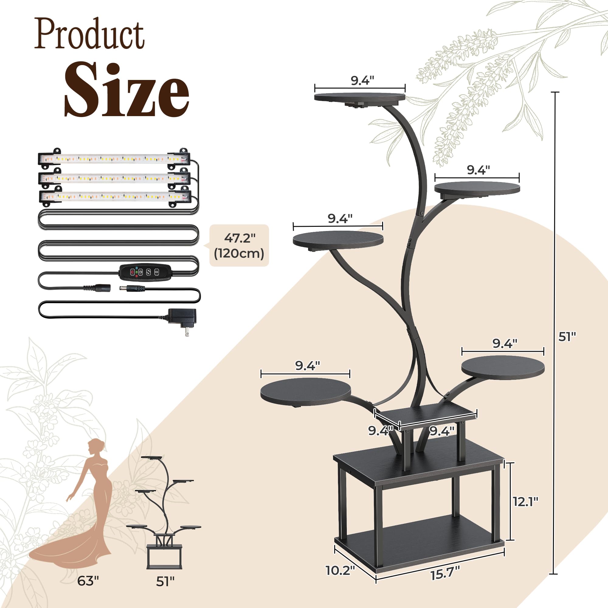 PRAISUN scale comparison with chair showing 51-inch height and how much it holds
