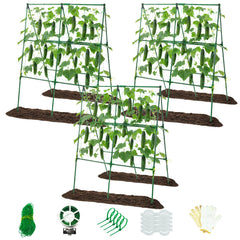 Prashent front view A-frame trellis showing sturdy support and organized vines
