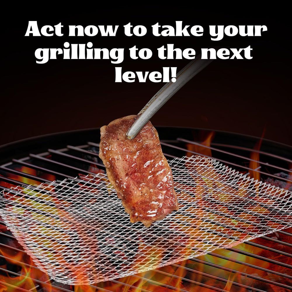 PRC STANDARD close-up of perforated aluminum grid for even heat and non-stick benefit