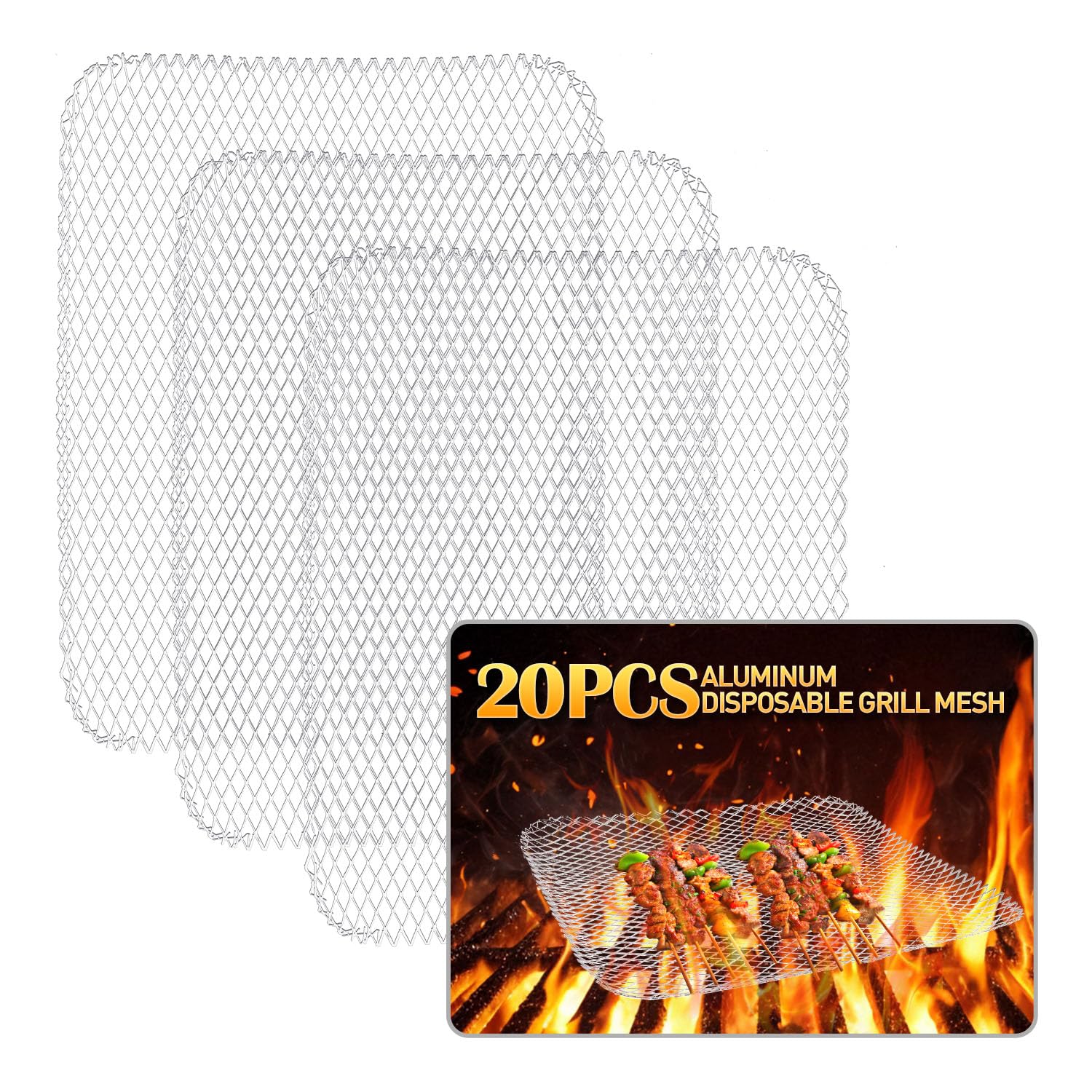 PRC STANDARD front packaging showing 20 disposable grill toppers and easy cleanup benefit