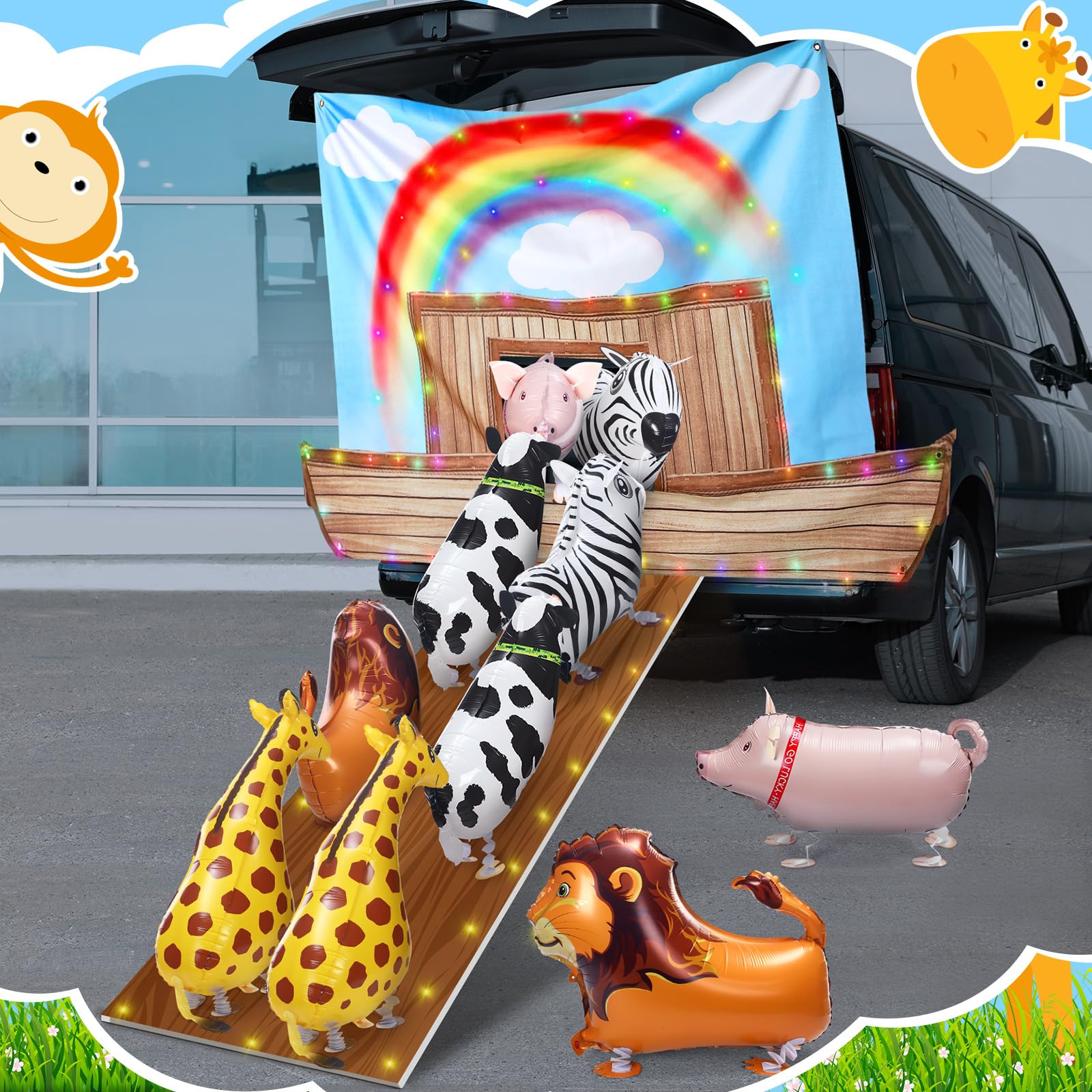 Preboun backdrop installed on a car trunk demonstrating quick setup and visual impact
