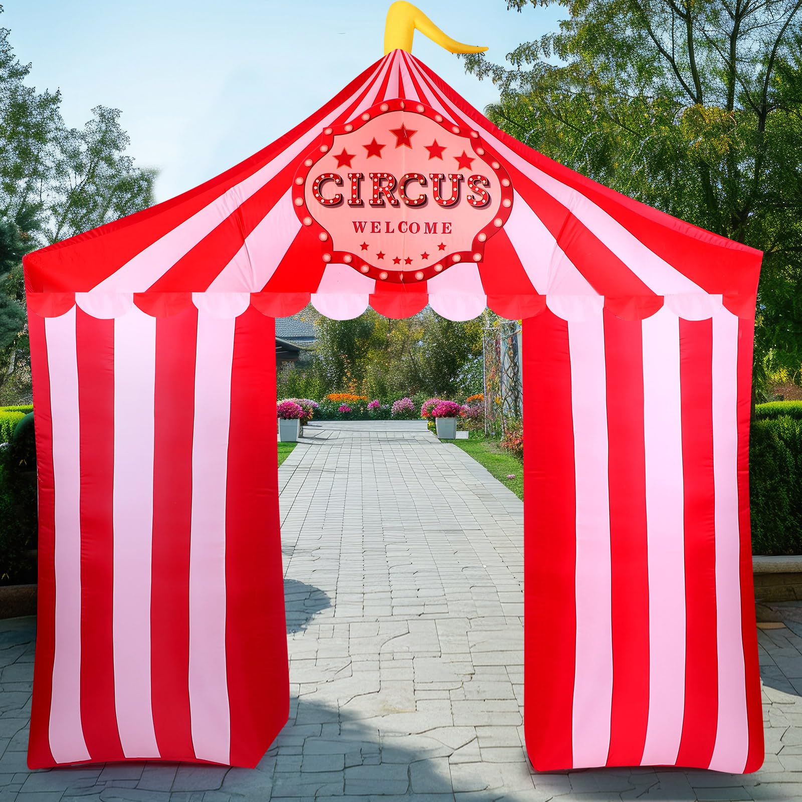 Preboun arch used as event entrance creating festive atmosphere and photo opportunities