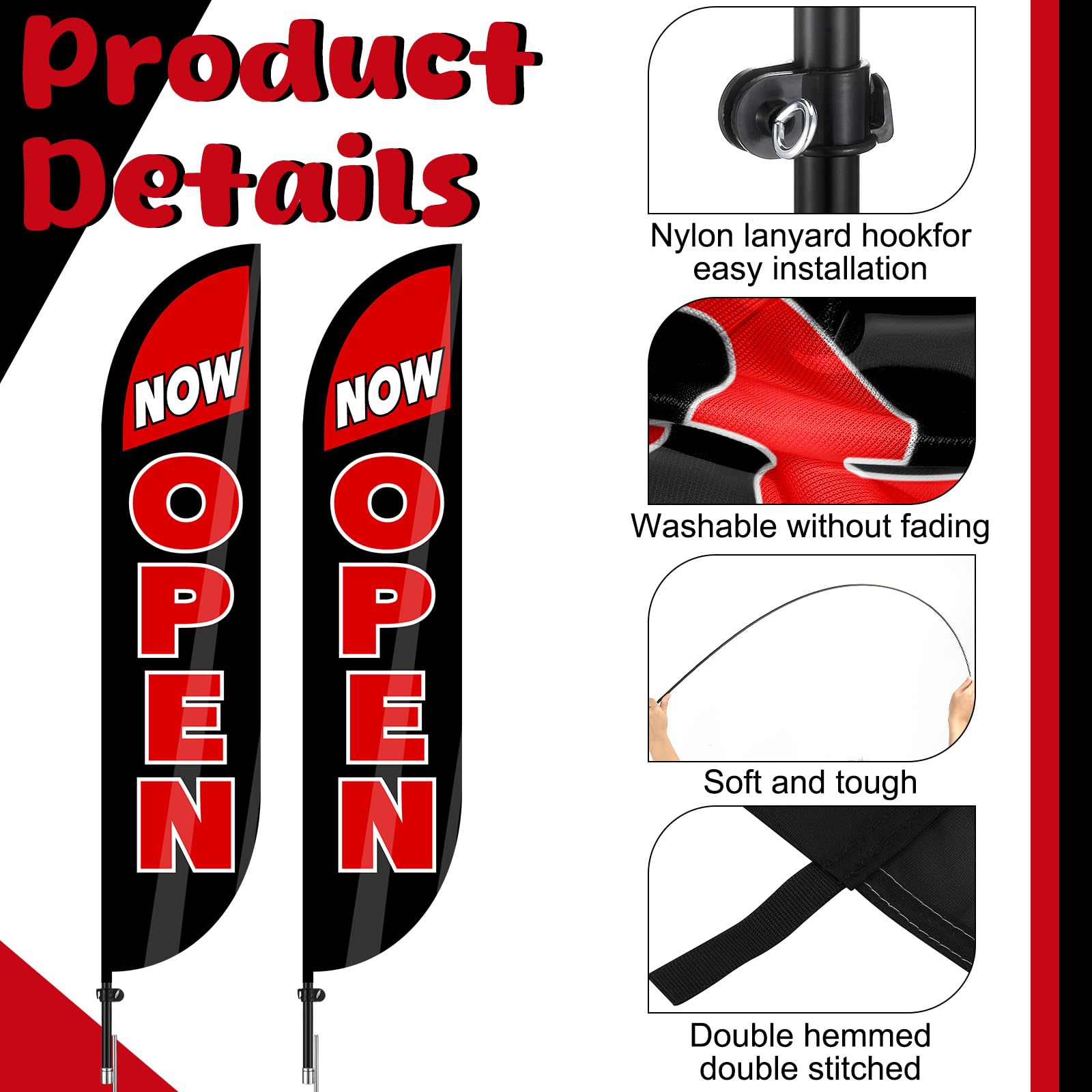 Preboun feather flag installed outside a store boosting visibility and foot-traffic attraction