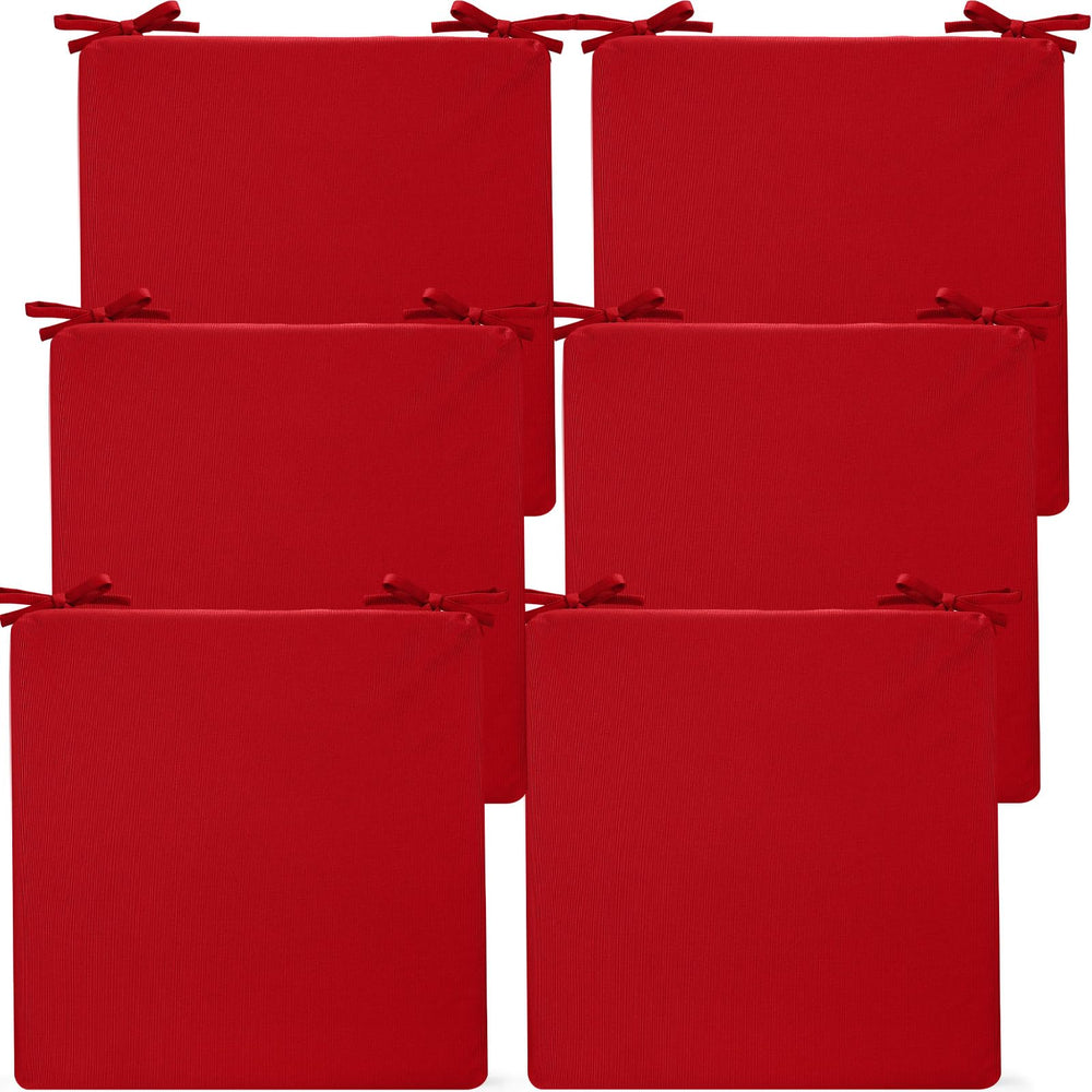 Preboun front view of six red cushions showing color and pack benefit
