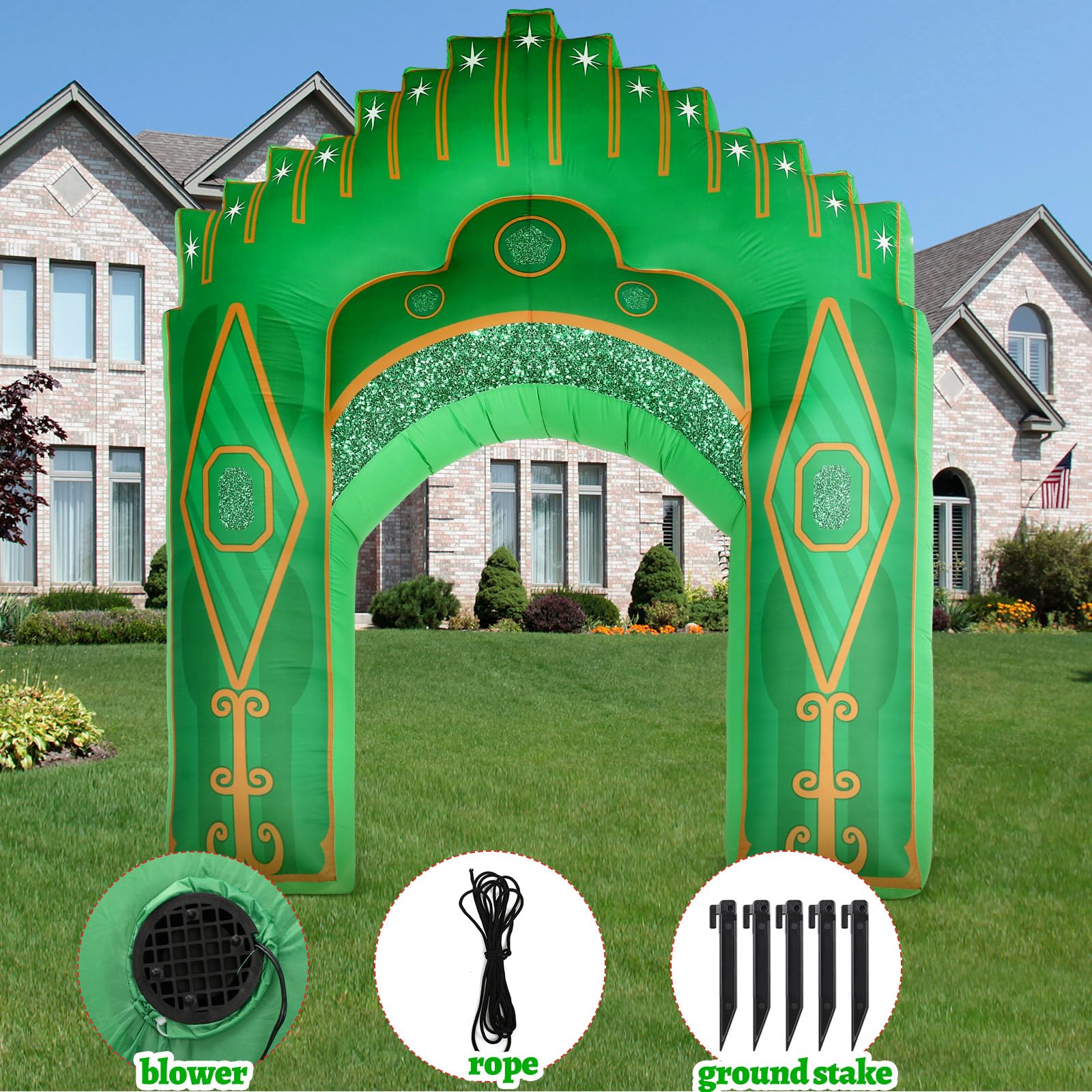 Preboun arch in use as Halloween entrance with guests, creates memorable photos