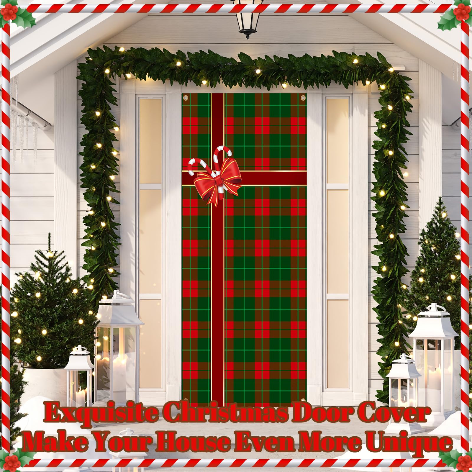 Preboun installed on porch door adding instant holiday curb appeal