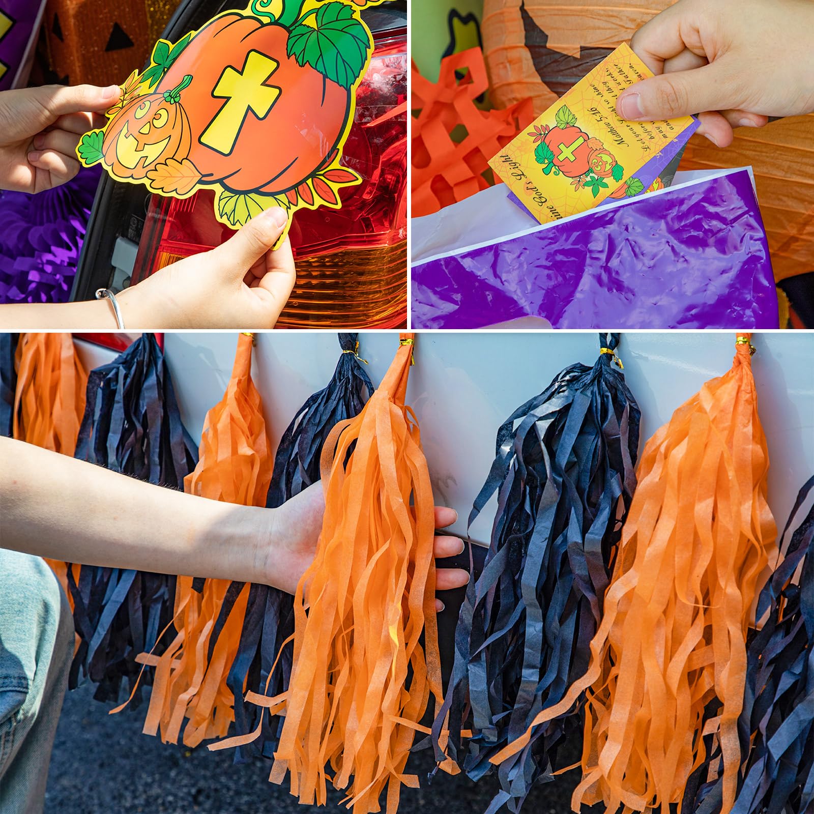 Preboun hanging pumpkin lanterns showing warm festive ambiance
