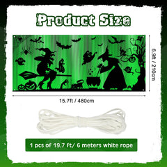 Preboun close-up of printed witch and bats showing vibrant, fade-resistant colors