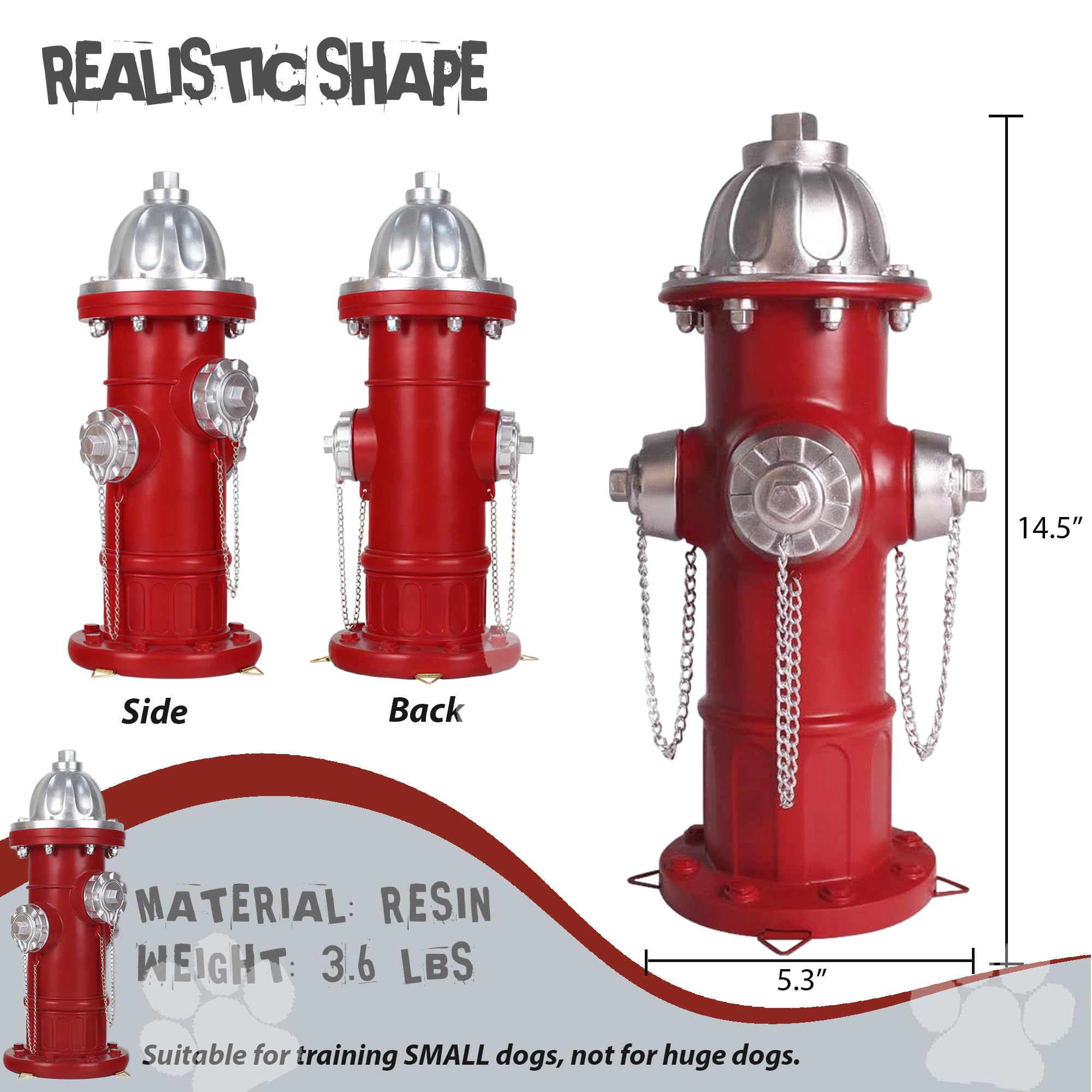 Prefdo hydrant size comparison next to ruler showing 14.5 inch height