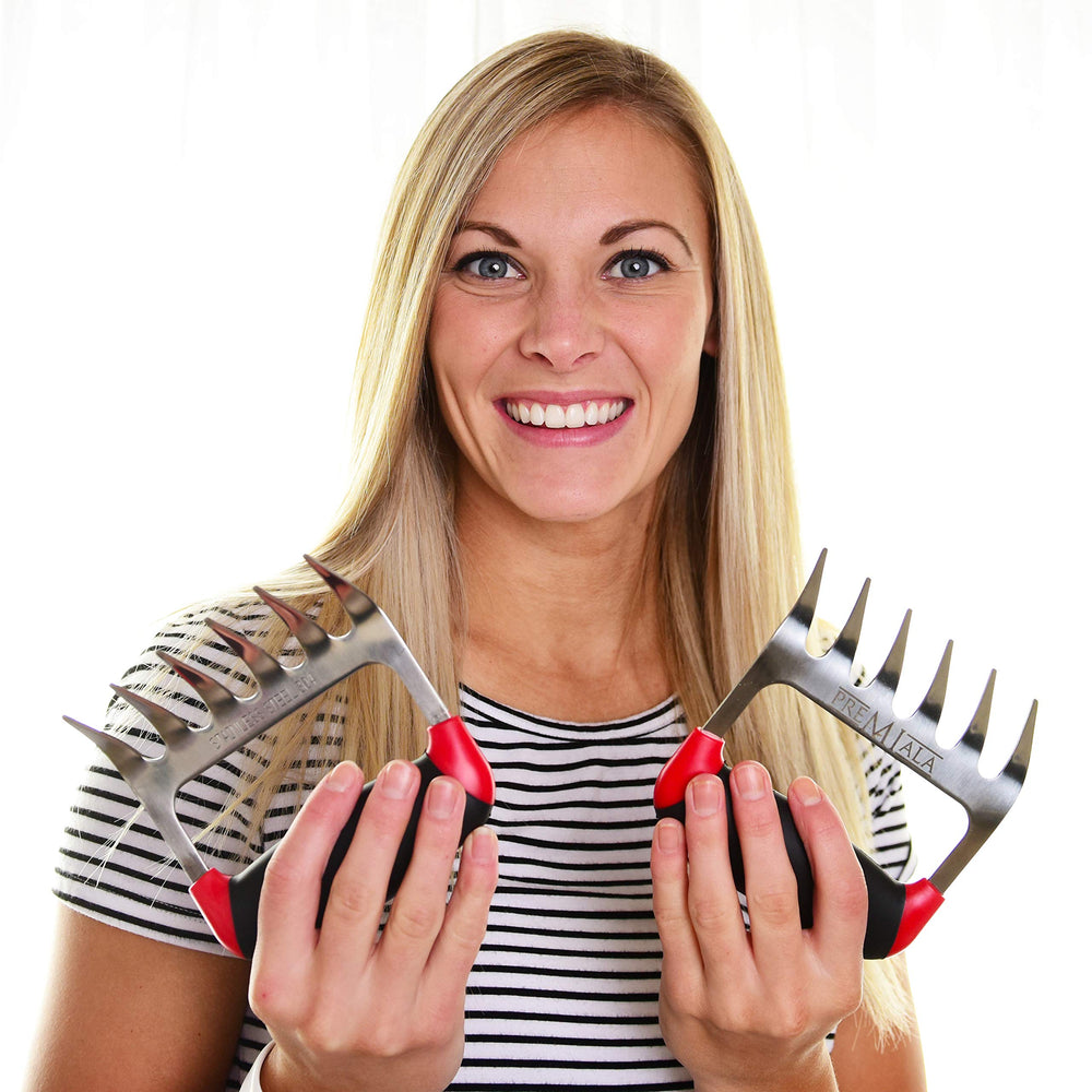 Premiala claws next to a common kitchen utensil showing size and handling advantage