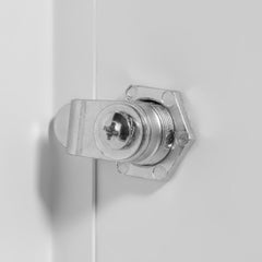 Premier Access Doors close-up of concealed hinge and keyed latch for secure access