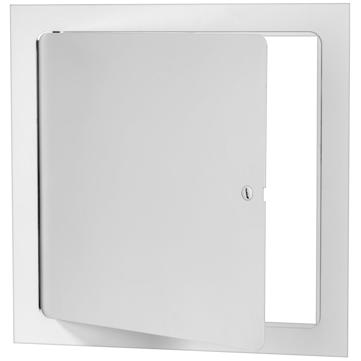 Premier Access Doors front panel 14x14 showing flush steel fit benefit