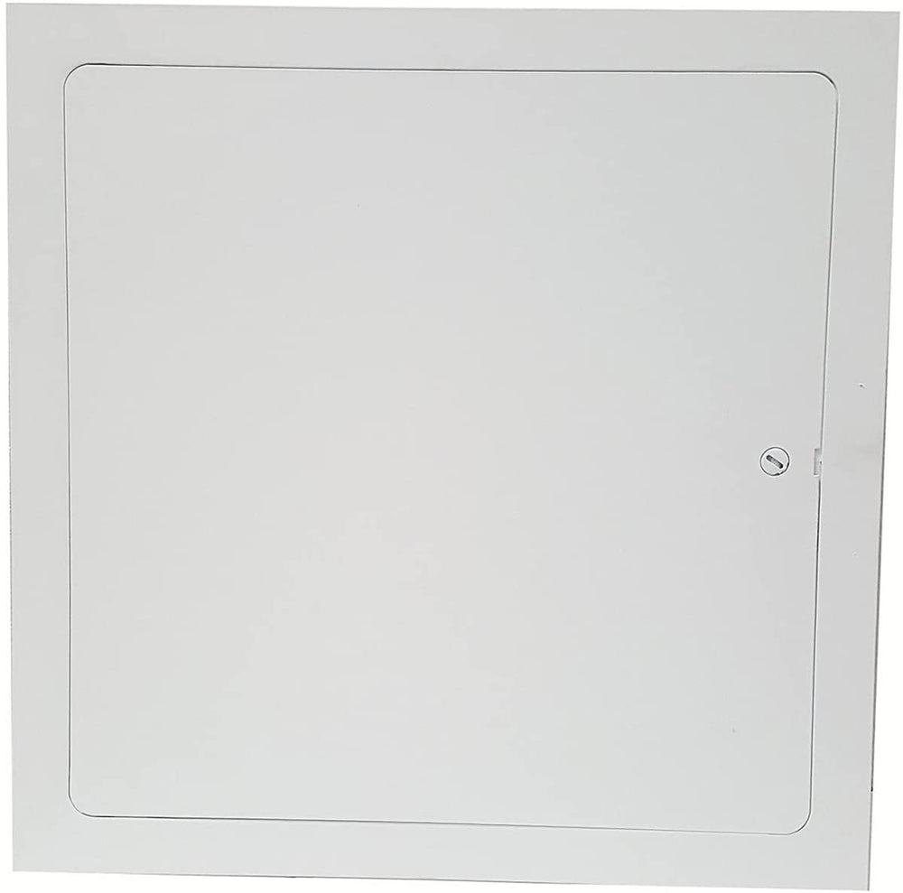 Premier Access Doors close-up of concealed hinge and screwdriver latch for security
