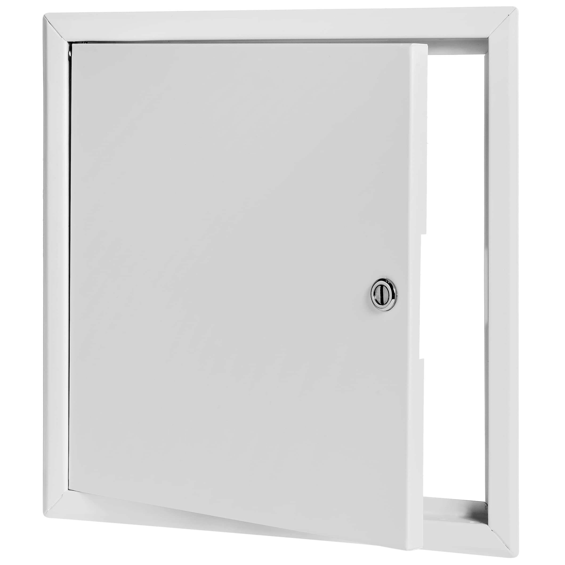 Premier Access Doors front view of white FL-3000 panel showing flush trim and neat finish