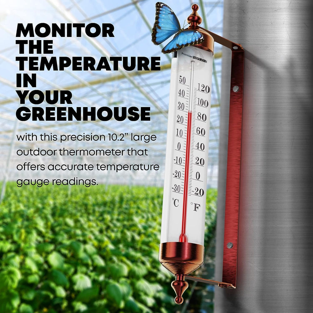 Premier Products mounted on greenhouse frame showing practical placement for plant monitoring