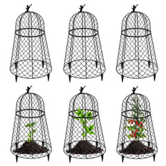PREMILITY front view of assembled cloche protecting a plant, durable protection