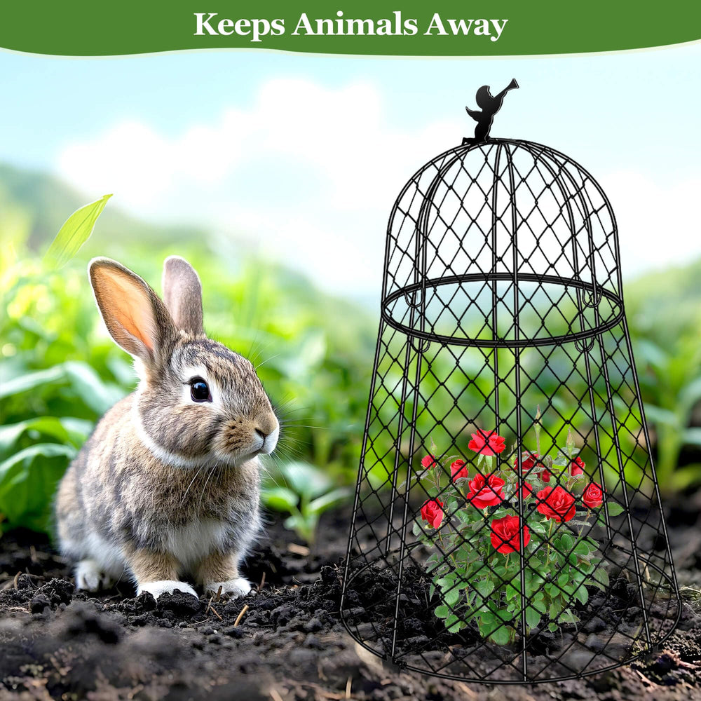 PREMILITY cloche placed in a raised bed shielding seedlings from animals