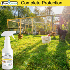 Premo Guard sprayed inside a coop showing protective habitat treatment
