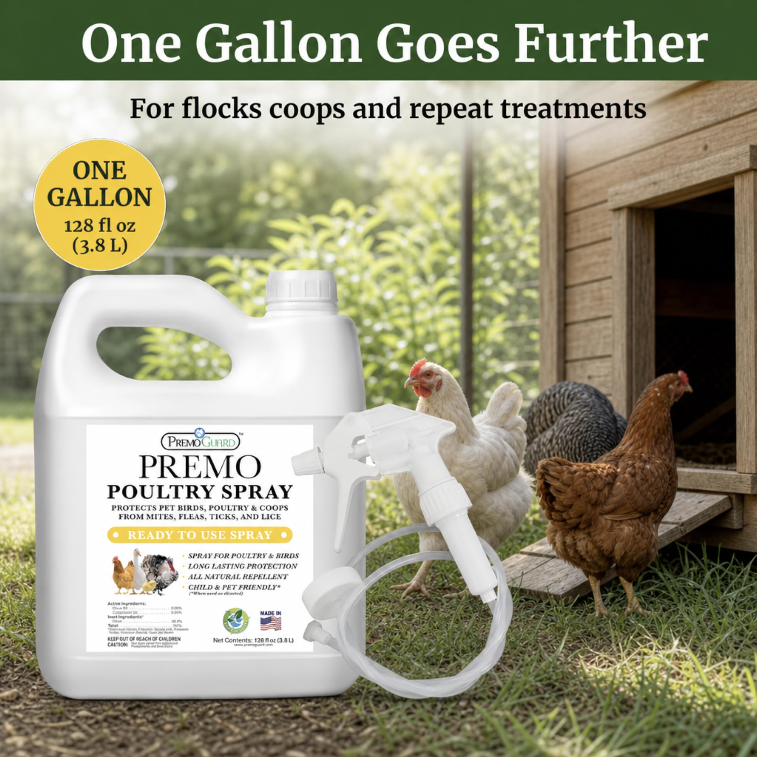 Feather close-up with Premo Guard protecting skin and plumage naturally