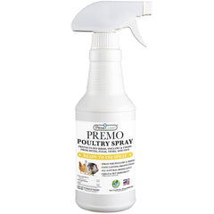 Premo Guard front label showing natural poultry spray and benefits