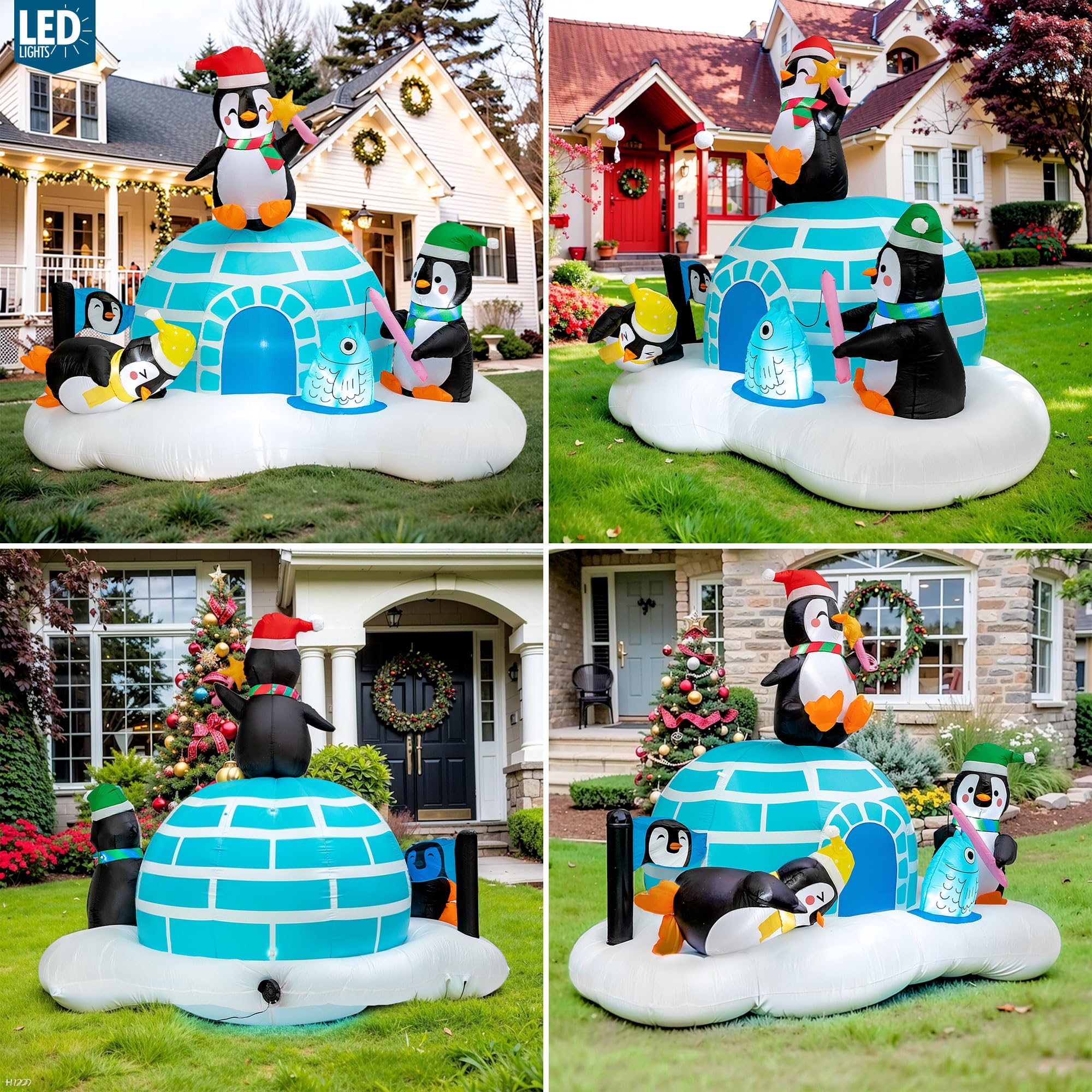 PRESENCE penguin igloo closeup highlighting warm white LEDs glow