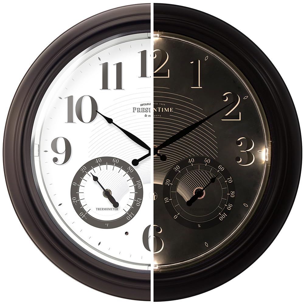 Presentime front view of clock showing clear face and hands for easy time reading