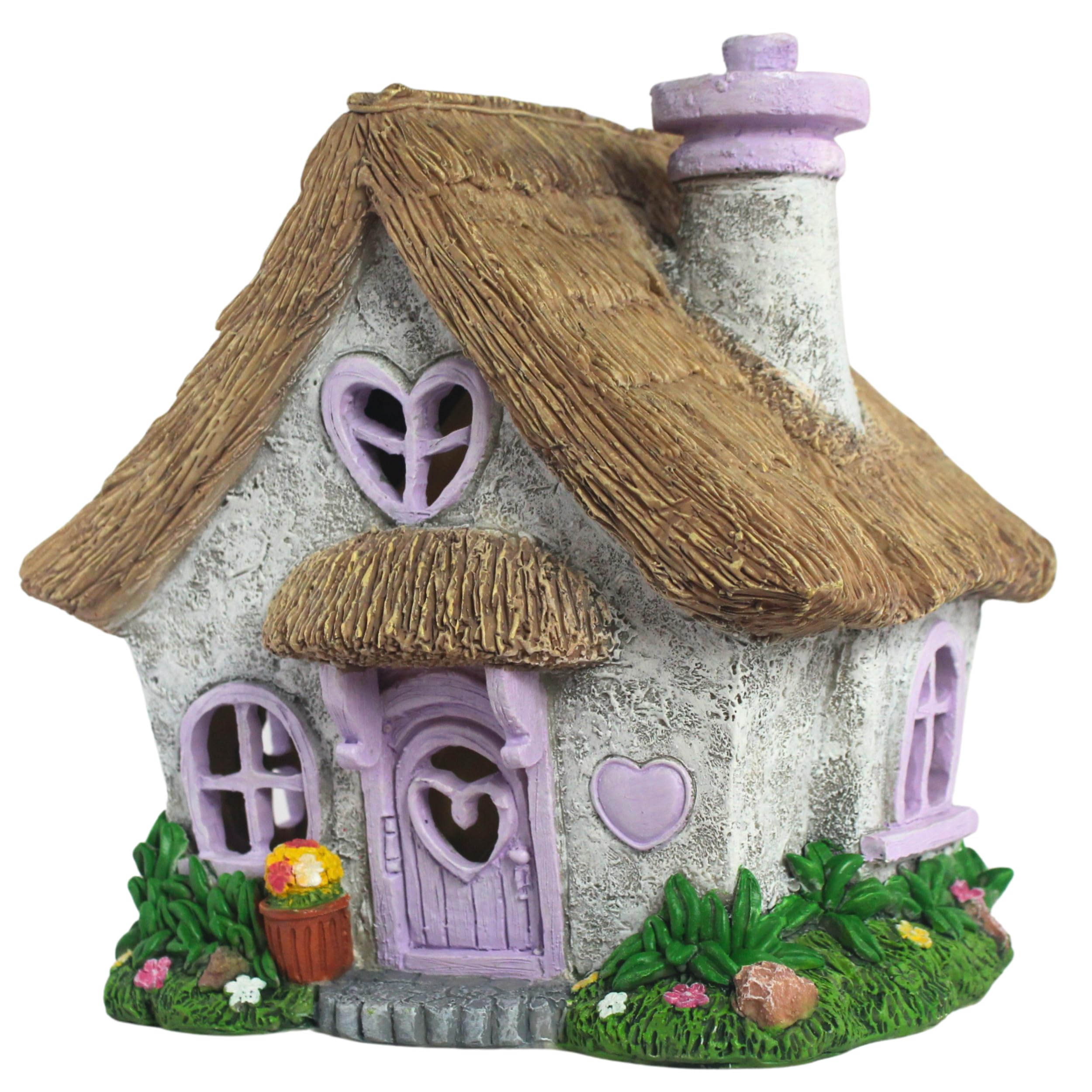 PRETMANNS front view of lavender fairy house showing realistic detail and charm