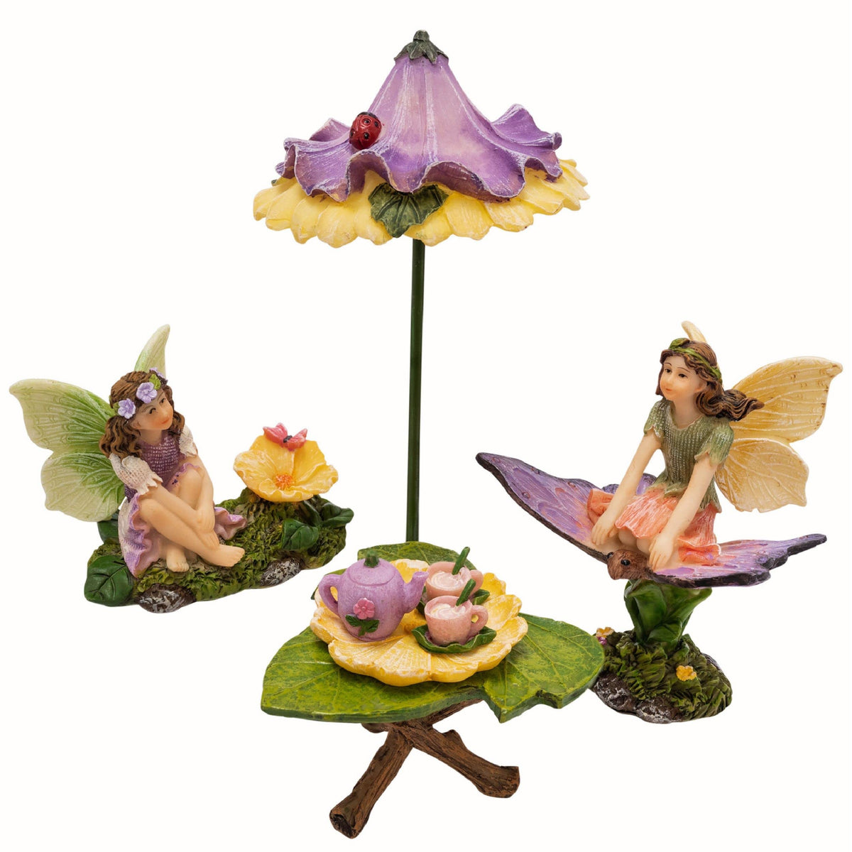 PRETMANNS front packaging showing 7-piece fairy garden kit benefit easy setup