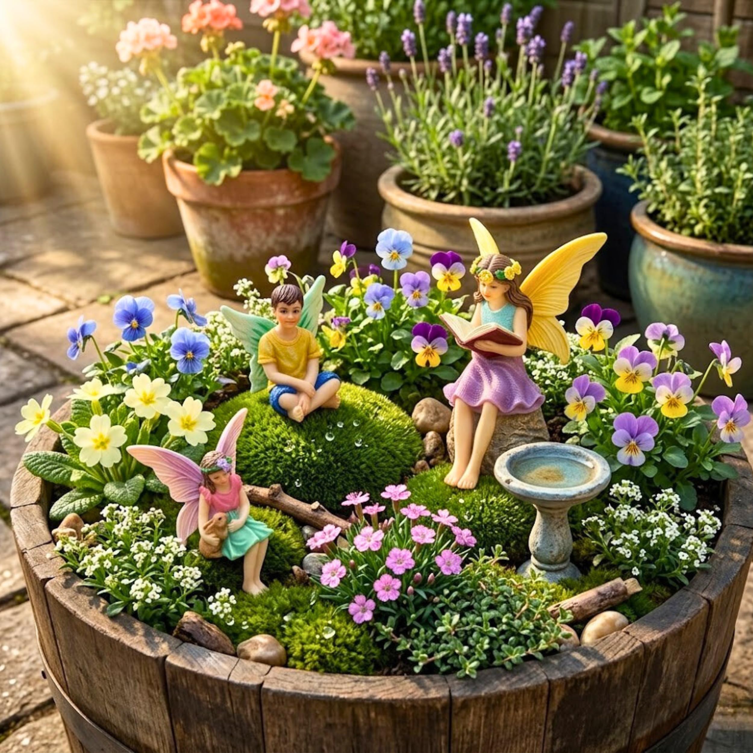 PRETMANNS treehouse placed on planter top showing instant display impact