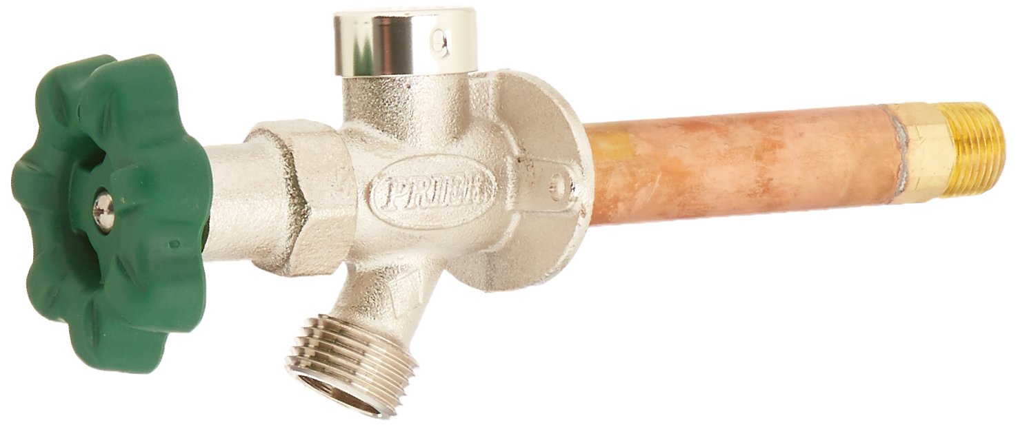 Prier P-164D04 front view showing brass body and quarter-turn handle, durable outdoor use
