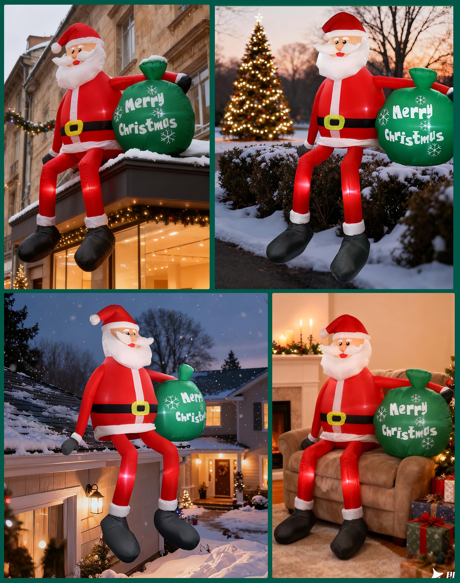 Primelove Santa beside a doorway illustrating 8ft scale to help placement planning