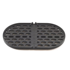 Primo cast iron grate front view showing full-length fit and durable construction benefit